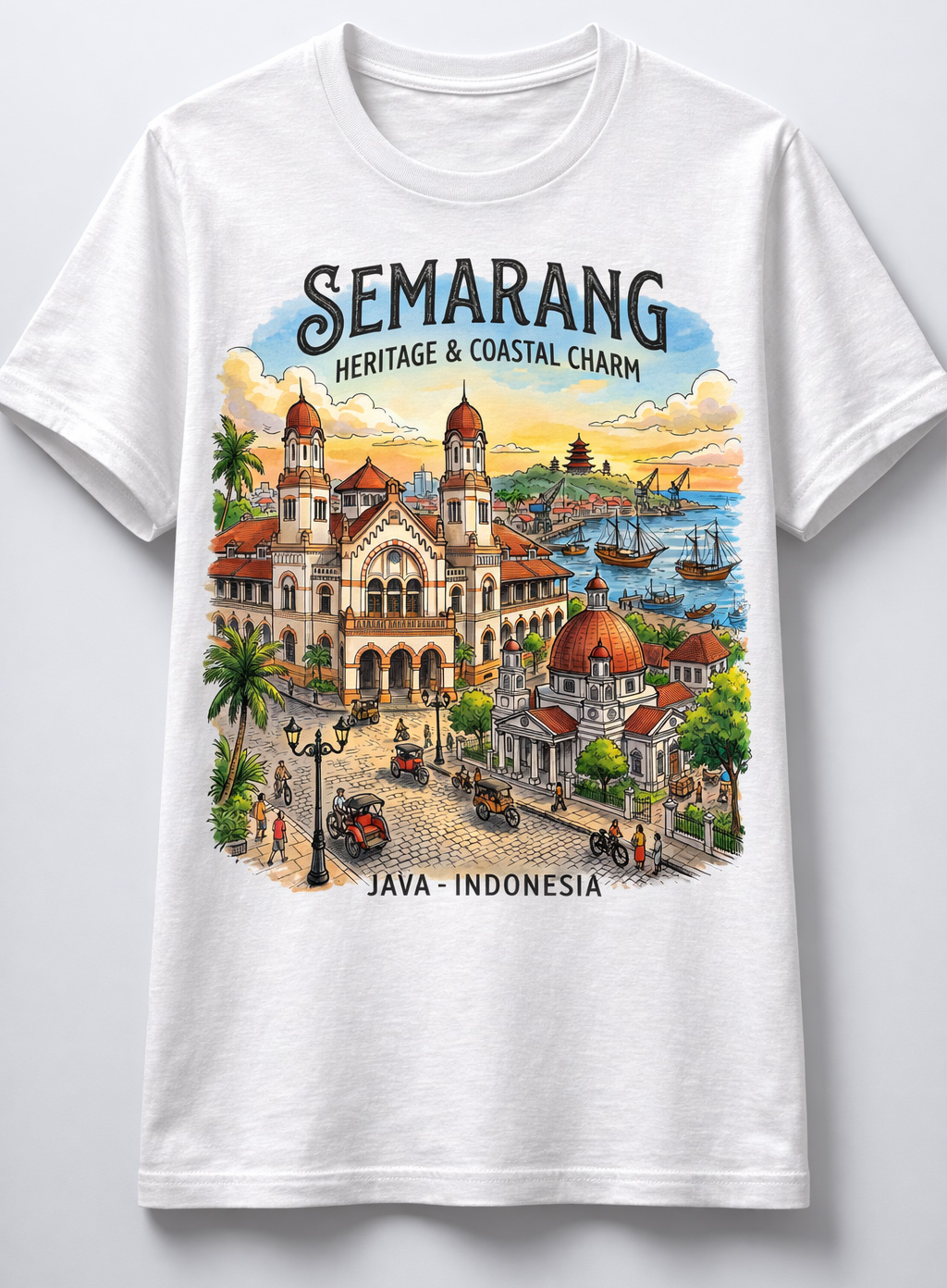 Kaos Semarang Heritage Coastal Charm Premium